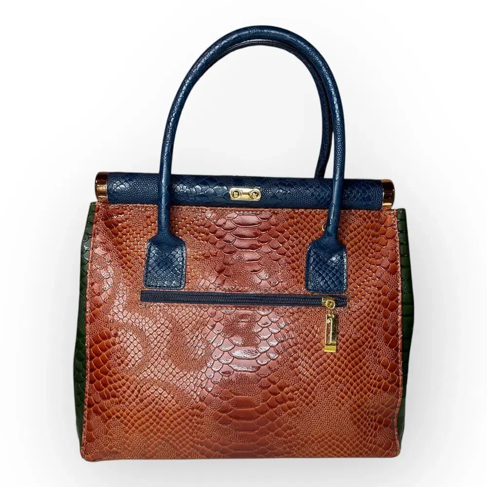 NWT Vintage Giada Pelle Italian‎ Embossed Brown Leather Purse Bag Deadstock - Picture 7 of 12